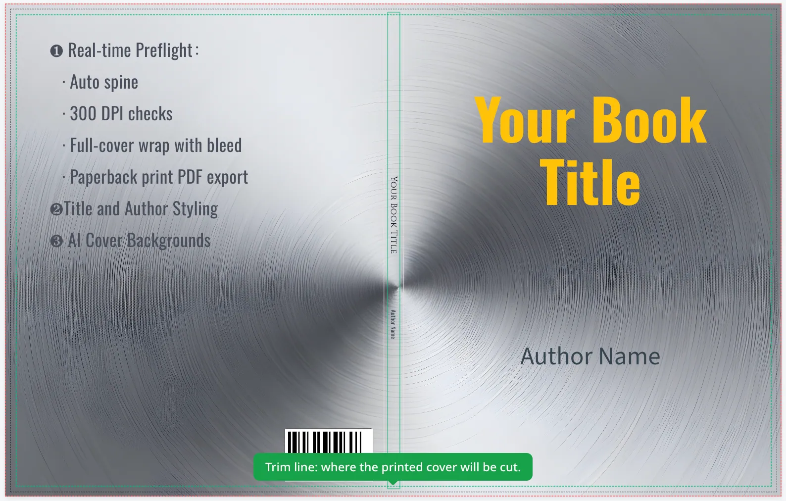 8.5x11 KDP cover template for large-format workbooks, colouring books and activity titles.