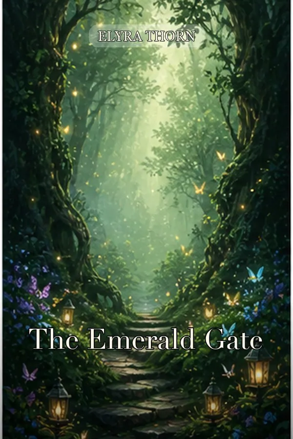 Enchanted forest fantasy book cover template with magic light