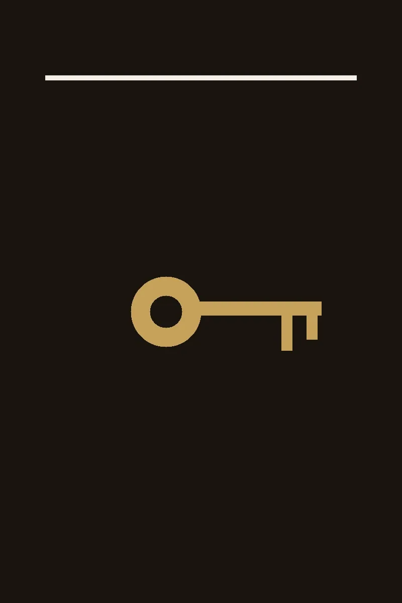 Key to Room Four mystery cover example with a brass key
