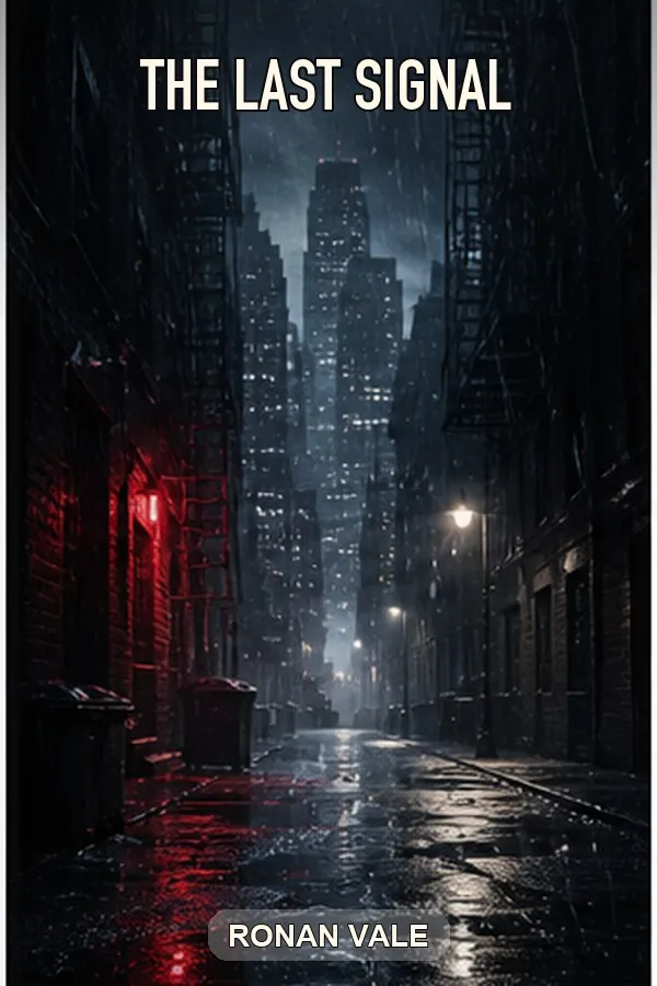 Rainy noir thriller book cover template with suspense lighting