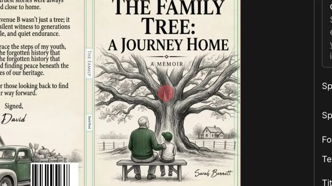 Front cover selected on the paperback canvas
