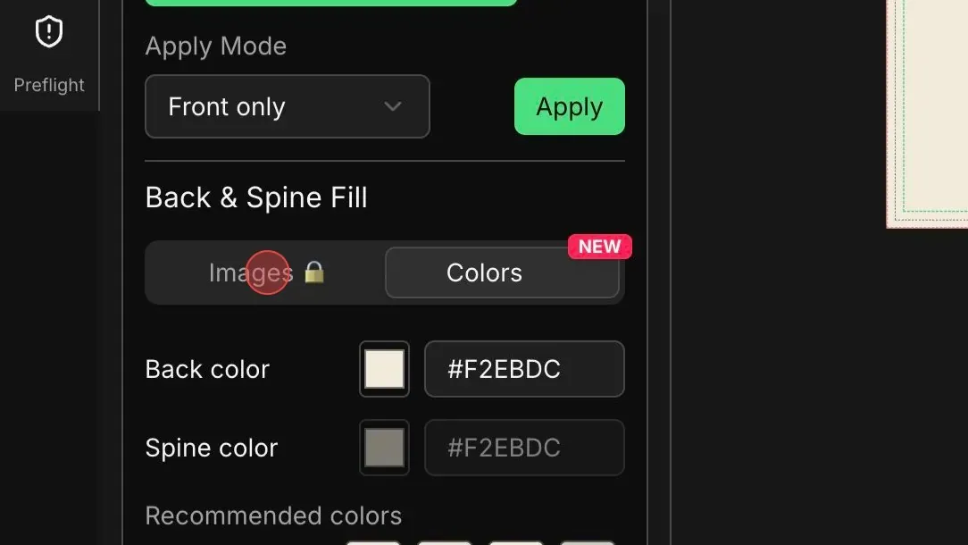 Images tab opened in BookCoversLab with upload controls visible