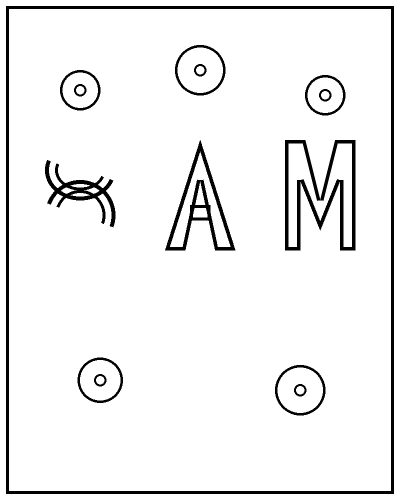 Black-and-white coloring page of bubble letters S, A, and M with star shapes